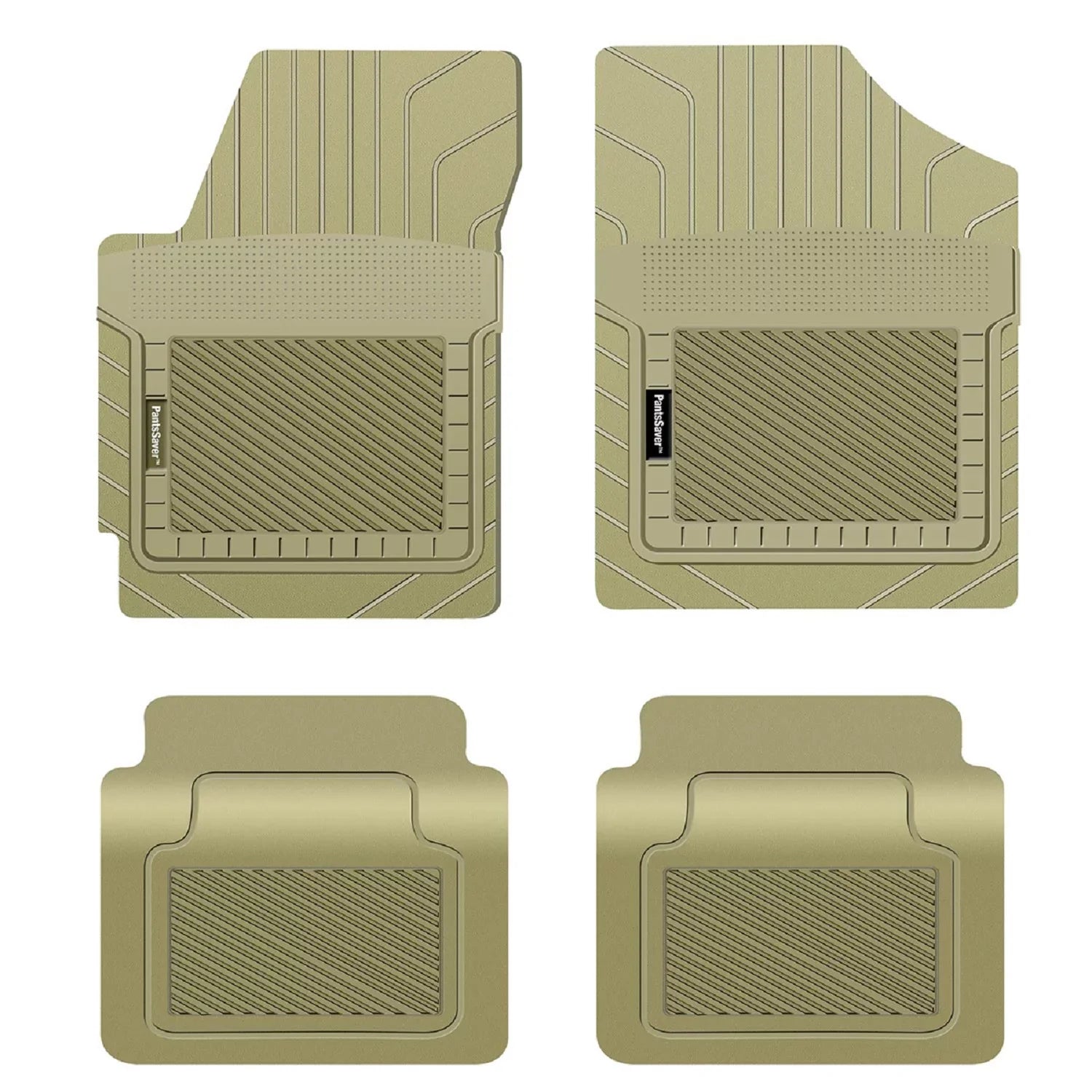 PantsSaver Custom Fit Floor Mats for Genesis G90 2017-2022 All Climate Protection -4 Piece Set (Beige)