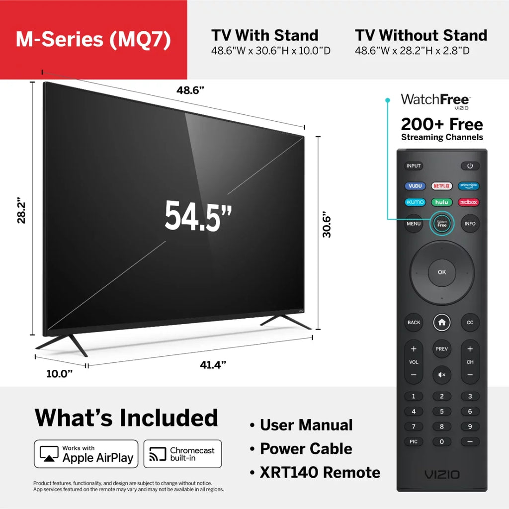 VIZIO 55" Class 4K UHD Quantum Smartcast Smart TV HDR M-Series M55Q7-H1