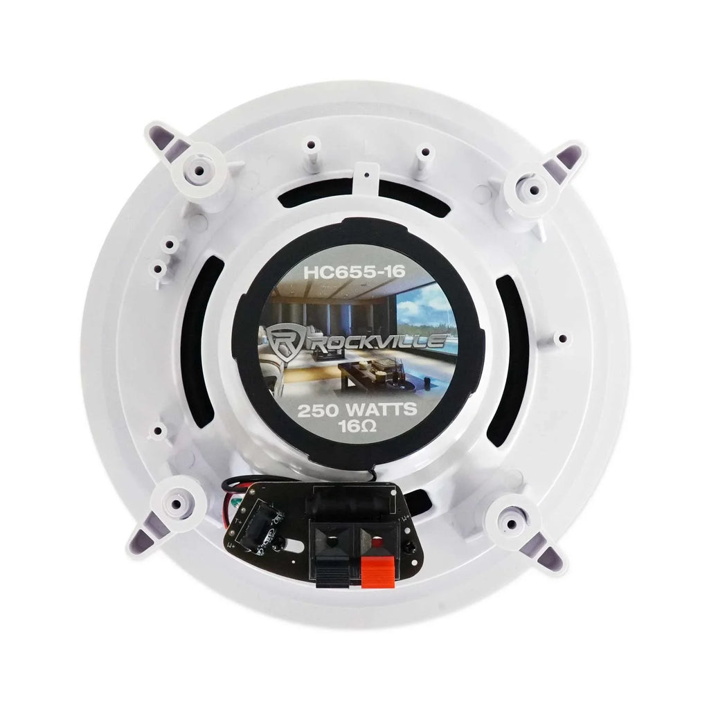 Rockville LED Tube Amp/Home Theater Receiver+(8) 6.5" White Ceiling Speakers