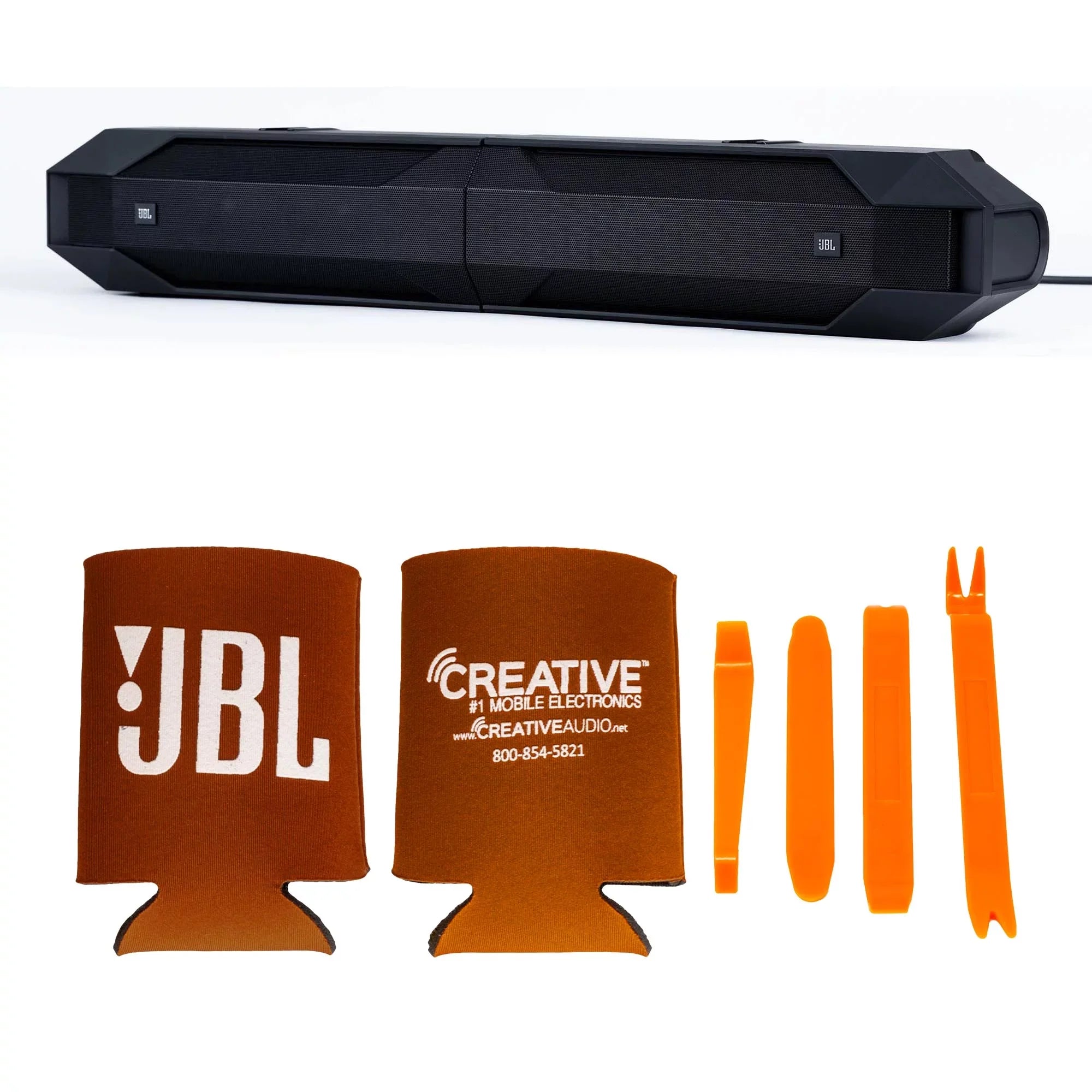 JBL JBLBB4005D - 5-Door Passive Sound Bar Suitable with Bronco with JBL Apex PA 1502 2 Channel Marine & Powersport Amplifier - 150 x 2 At 2-Ohms and Bronco Install Accessories