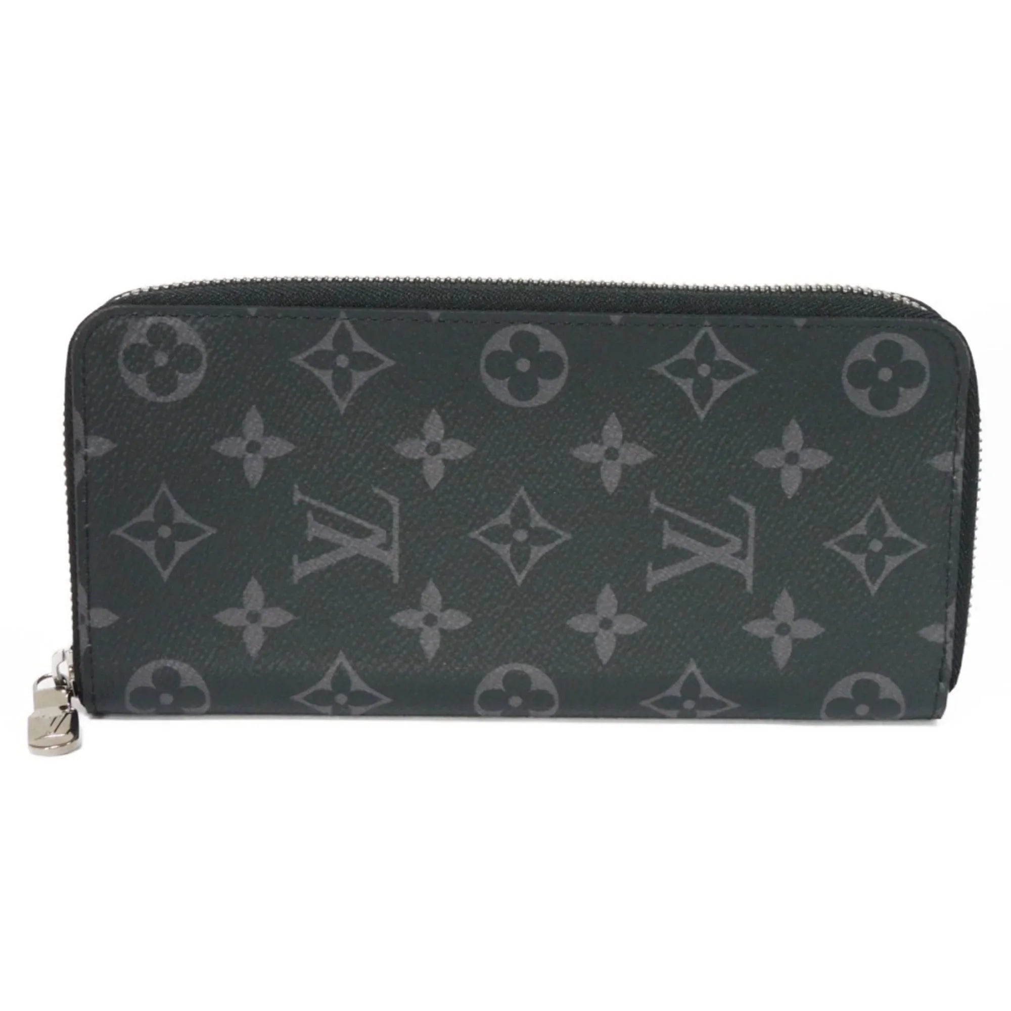 Pre-Owned LOUIS VUITTON Long Wallet Zippy Vertical LV Logo Round Zipper Monogram Eclipse Noir M62295 Men's Billfold (Good)