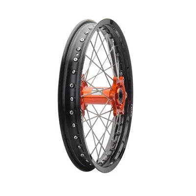 Impact Complete Wheel - Rear 19 x 2.15 Black Rim/Silver Spoke/Orange Hub for KTM 125 SX 2012-2019