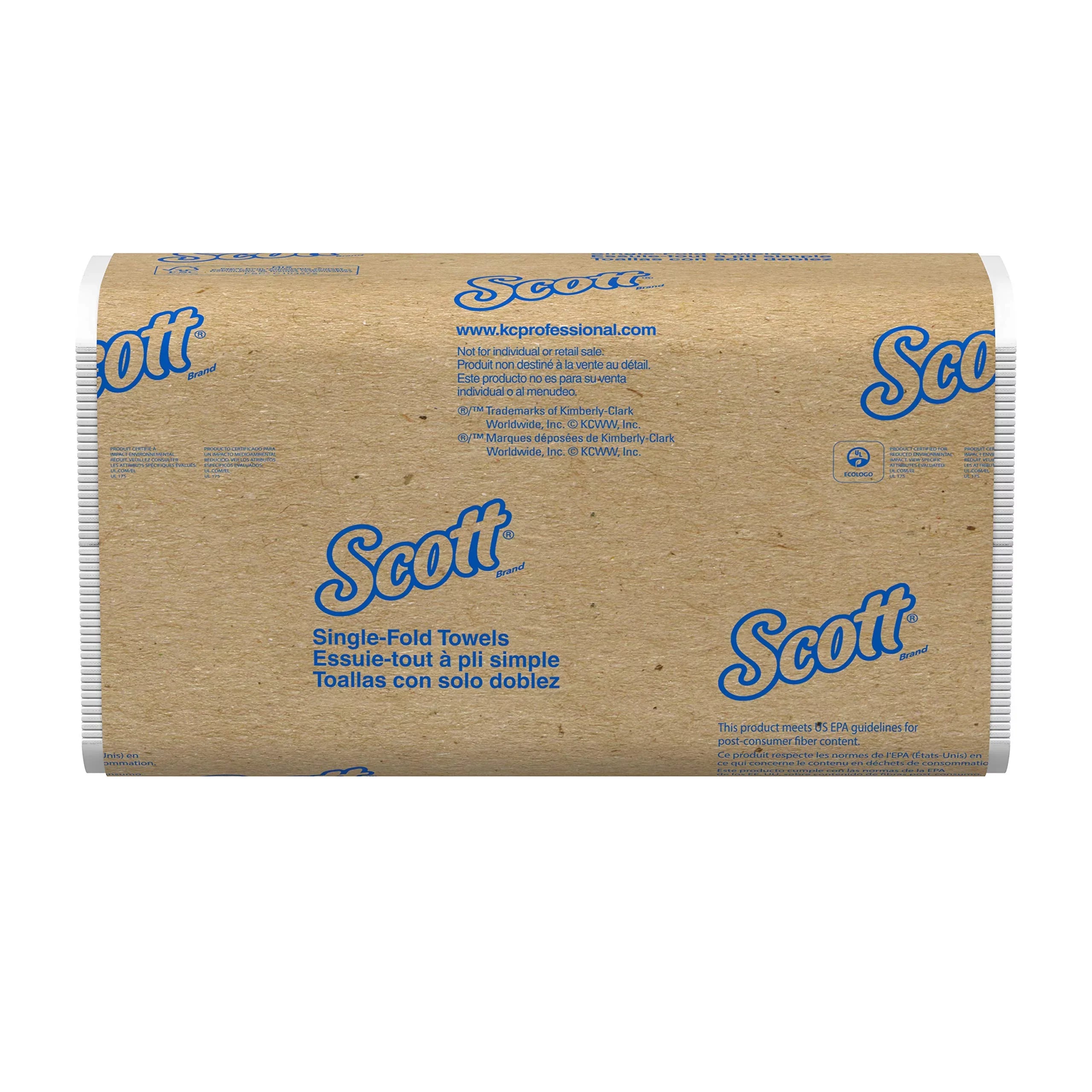 Scott Single Fold Paper Towels (01700), Affordable Towel Paper, White, 250 Towels / Clip, 16 Clips / Case