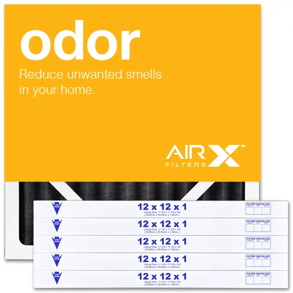AIRx Filters Odor 12x12x1 Air Filter Matching MERV 4 AC Furnace Pleated Filter, 6-Pack