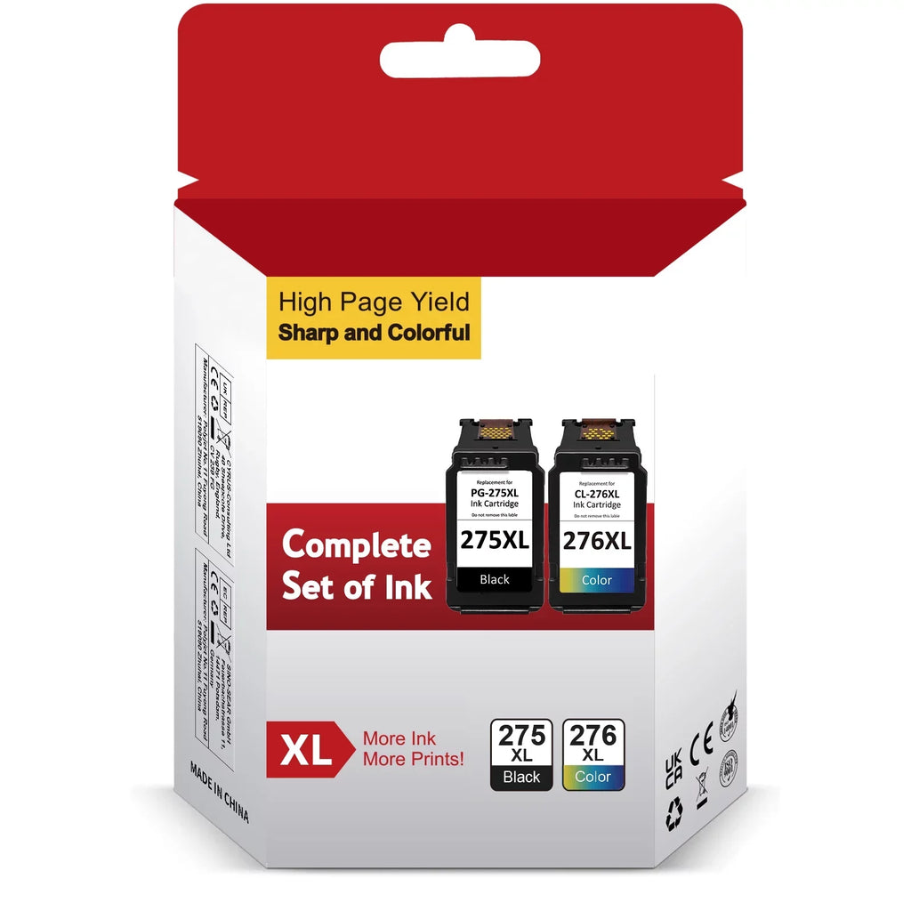PG 275XL CL-276 XL Ink Cartridge Replacement for Canon 275 XL 276 XL 275 276 Black and Color
