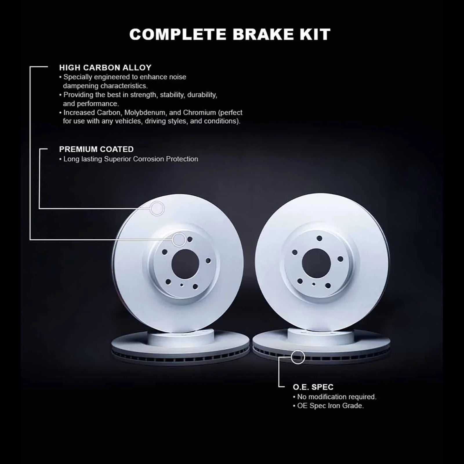 R1 Concepts Wdpn2 74027 R1 Concepts Brake Rotor Carbon Coated Fits select: 2018-2022 VOLKSWAGEN ATLAS, 2020-2022 VOLKSWAGEN ATLAS CROSS SPORT