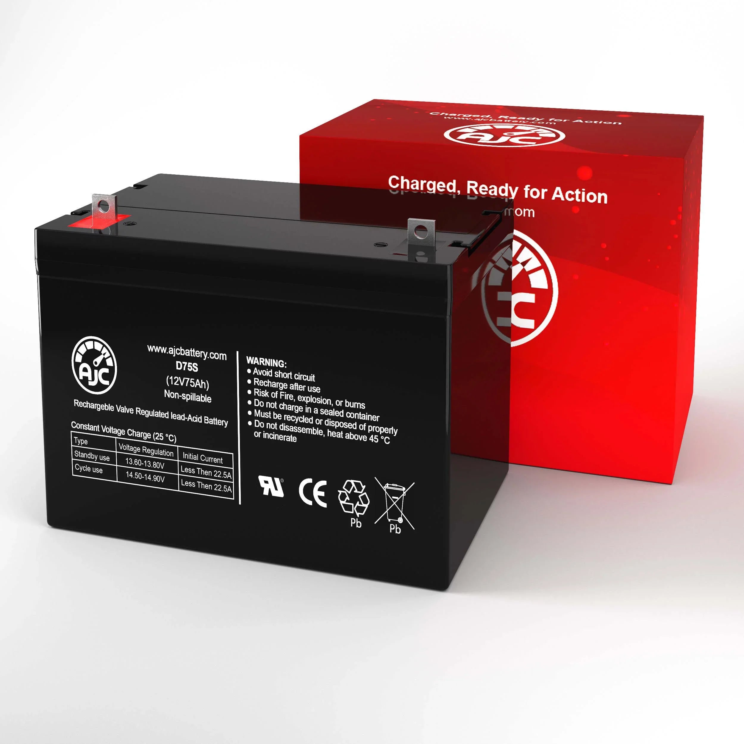 Pride Mobility Quantum R-4000 12V 75Ah Mobility Scooter Battery - This Is an AJC Brand Replacement