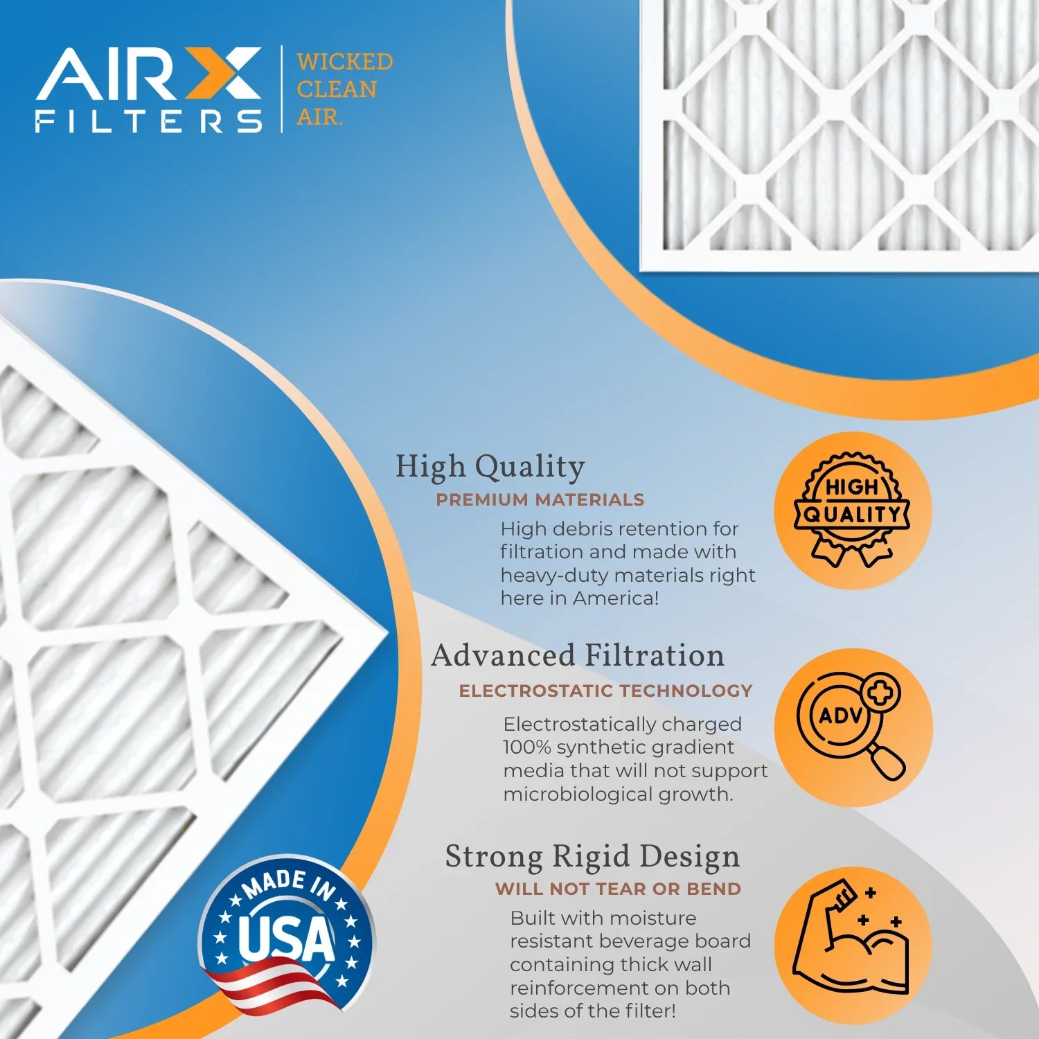 15x20x1 Air Filter MERV 8 Comparable to MPR 700 & FPR 5 Fitting with Lennox 91X24 Filter 6 Pack MERV 8 Comparable to MPR 700 & FPR 5 by AIRX FILTERS WICKED CLEAN AIR.