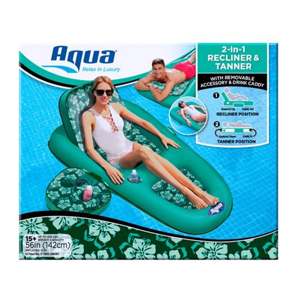 Aqua Leisure Campania 2in1 Lounger, Floral & Zero Gravity Pool Float