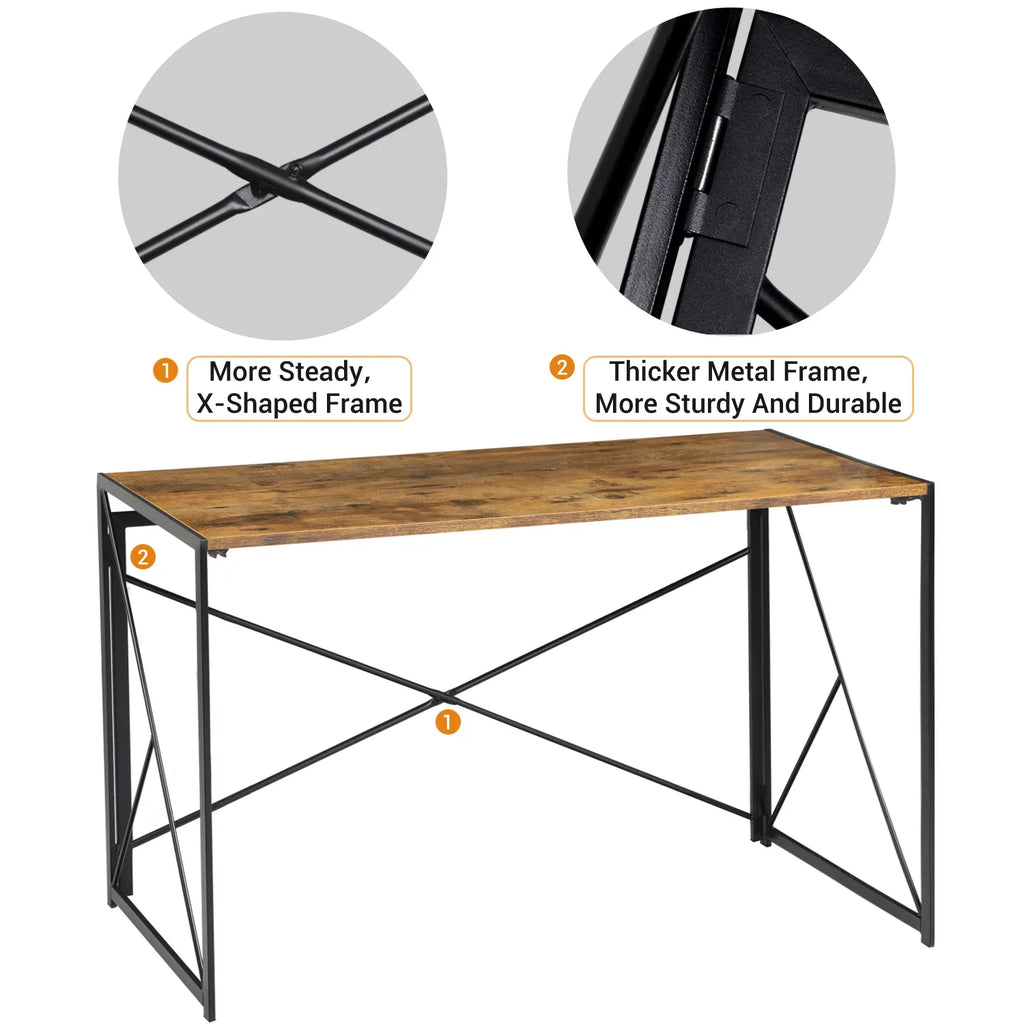 Lacoo 40 inches Home Office Writing Desk Modern Simple Study Desk, Brown