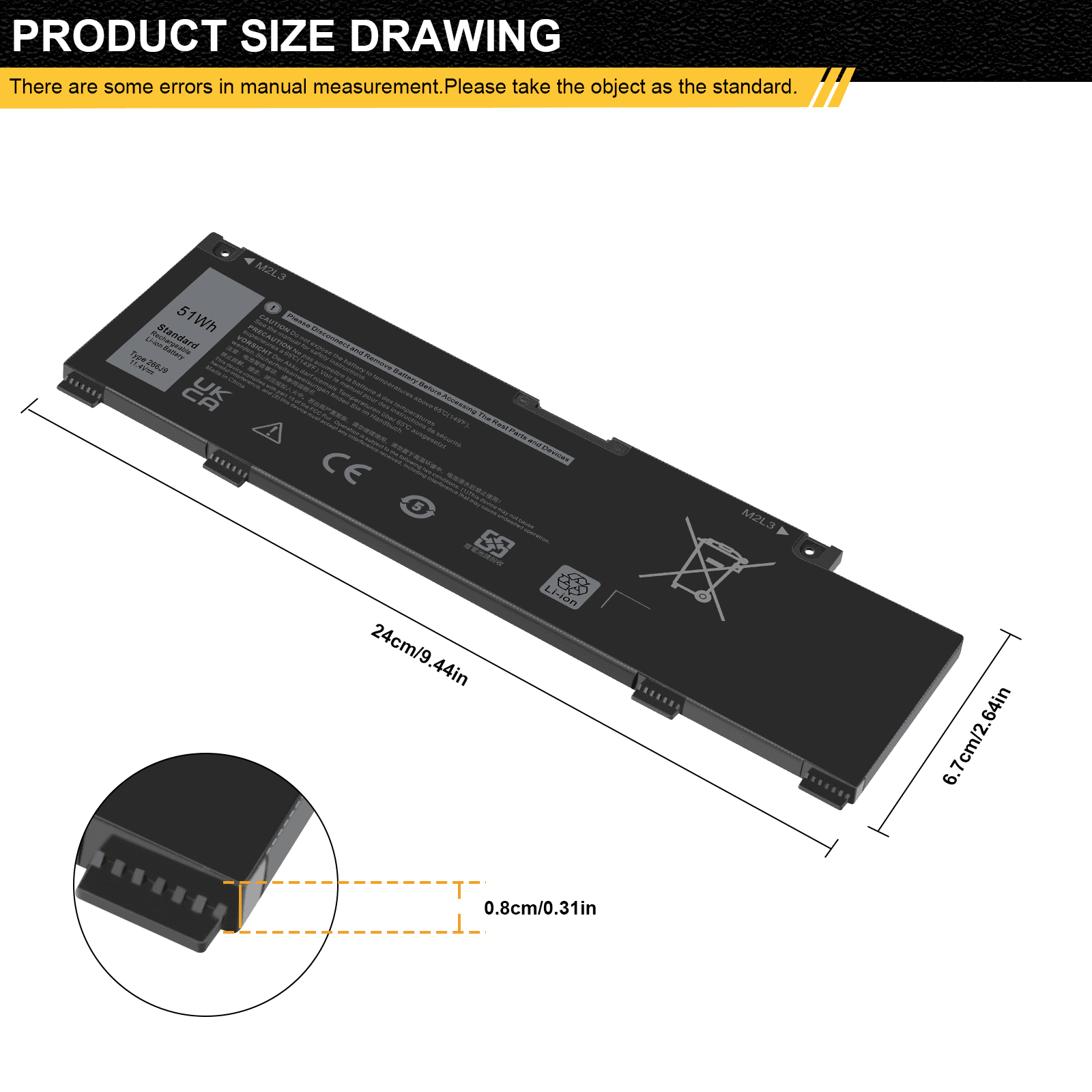New 266J9 Battery Fits for Dell G3 15 3500 3590 3700 3790 G5 15 5500 5505 SE