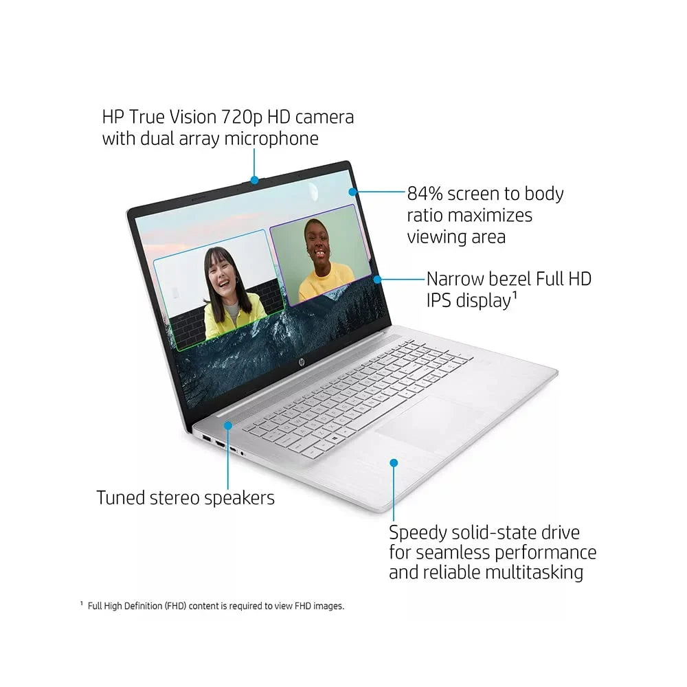 HP 2021 17.3" FHD IPS Laptop Computer, 11th Generation Intel Core i7-1165G7, 64GB RAM, 2TB PCIe SSD, Backlit Keyboard, Intel Iris Xe Graphics, HD Webcam, HD Audio, Windows OS, Silver, 32GB USB Card