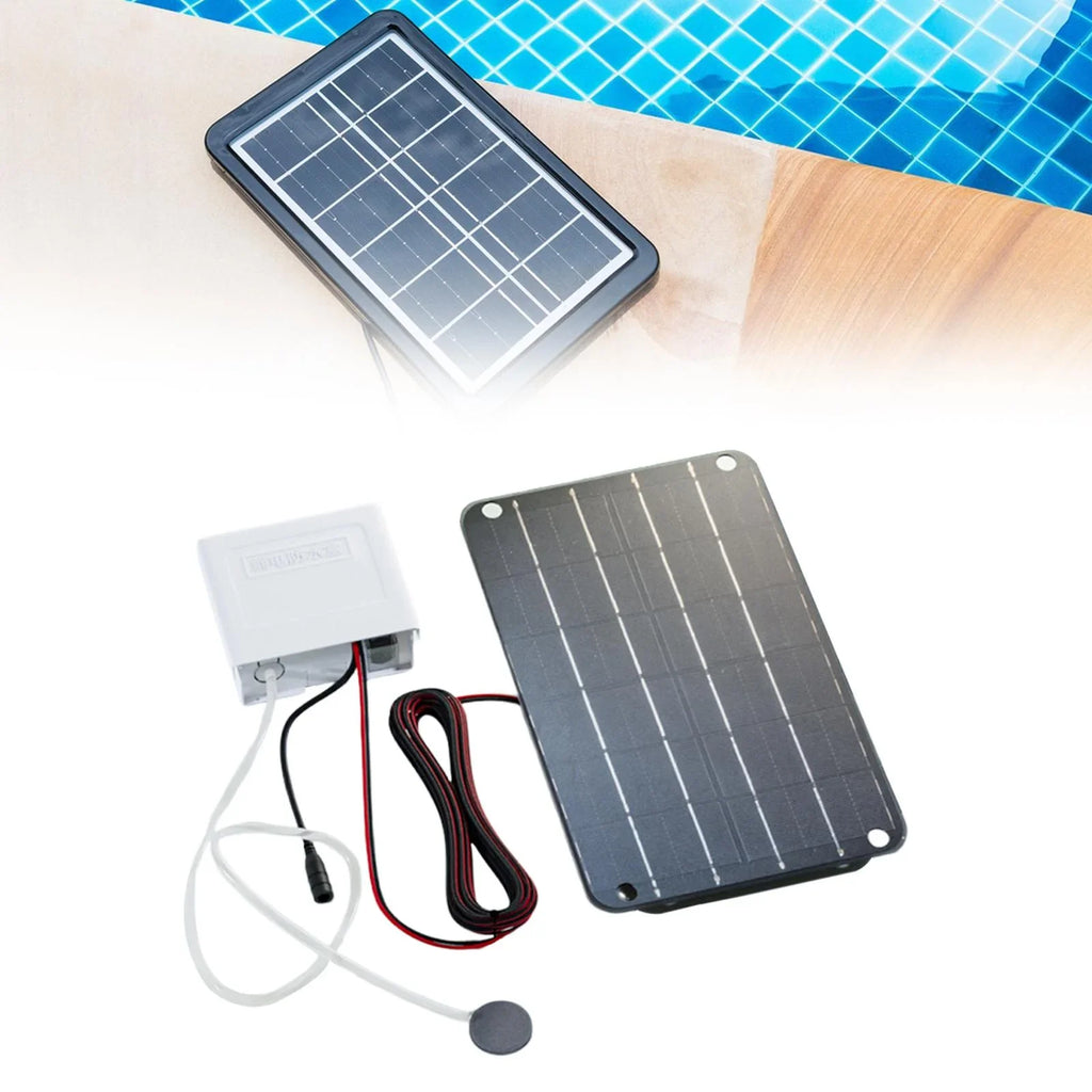 jicheng Solar Air Pump,Aquarium Air Pump Oxygenator Silent Eco Friendly,6V Solar Pond Aerator Solar Powered Pond Pump for Hydroponics
